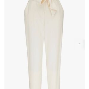 Veronica Beard Setti Ecru Paper Bag Waist Pant Elegant Cream Women's Pants
